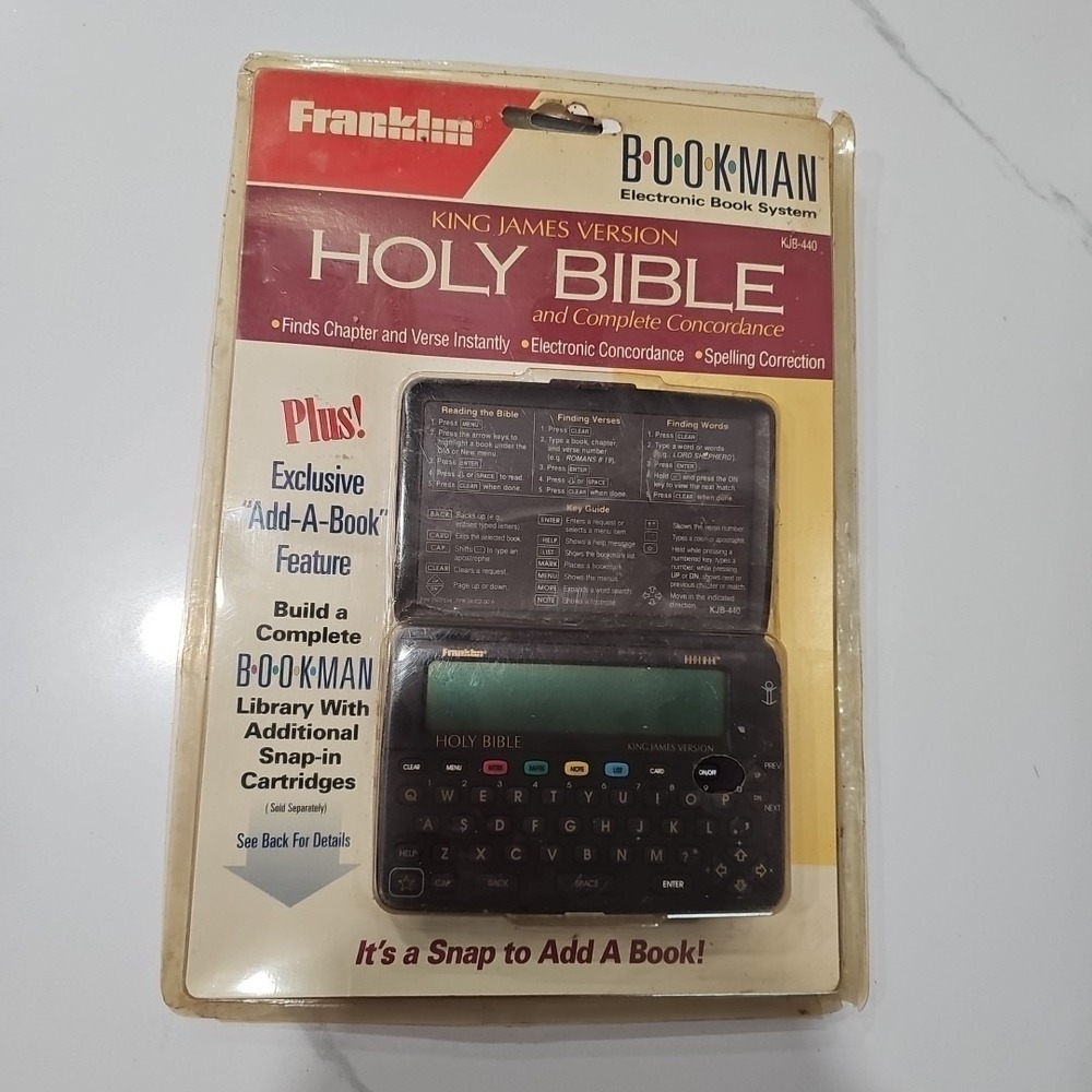 Franklin Bookman Electronic Holy Bible King James Version KJB-440 Dead Battery